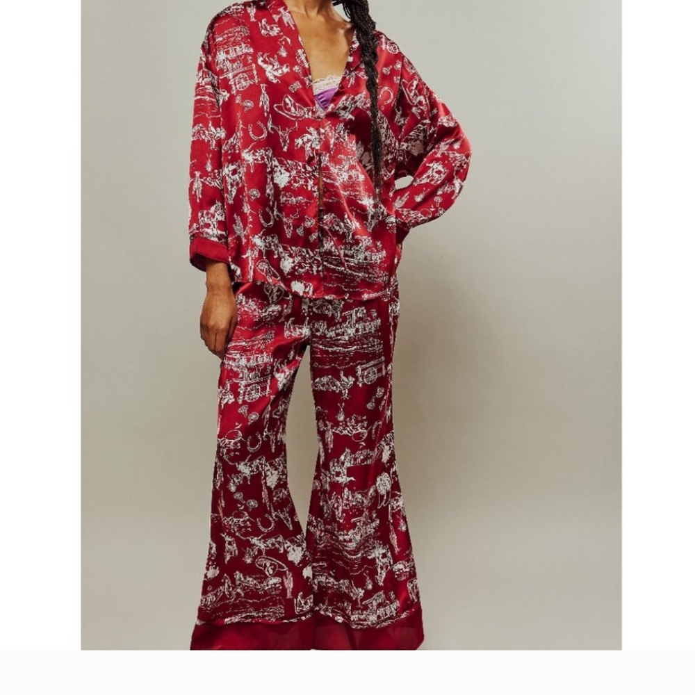 NEW WESTERN PRINT FREE PEOPLE PJs SZ XL
